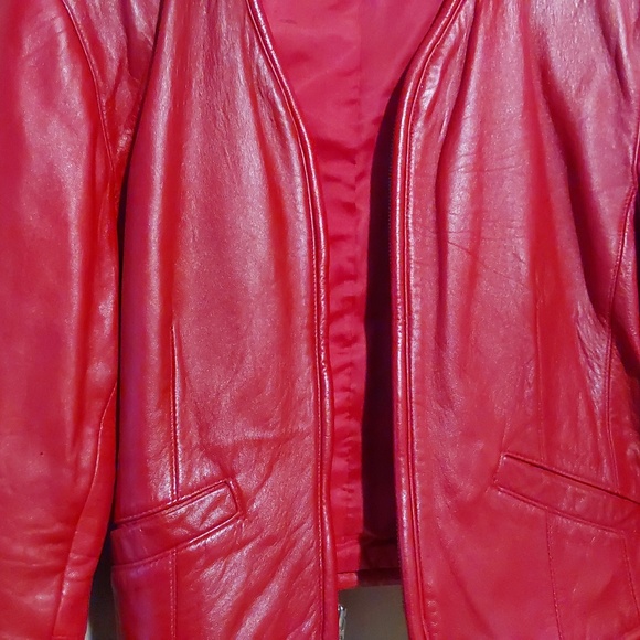 LIZ WEAR WOMEN'S LEATHER JACKET  S - Picture 4 of 8